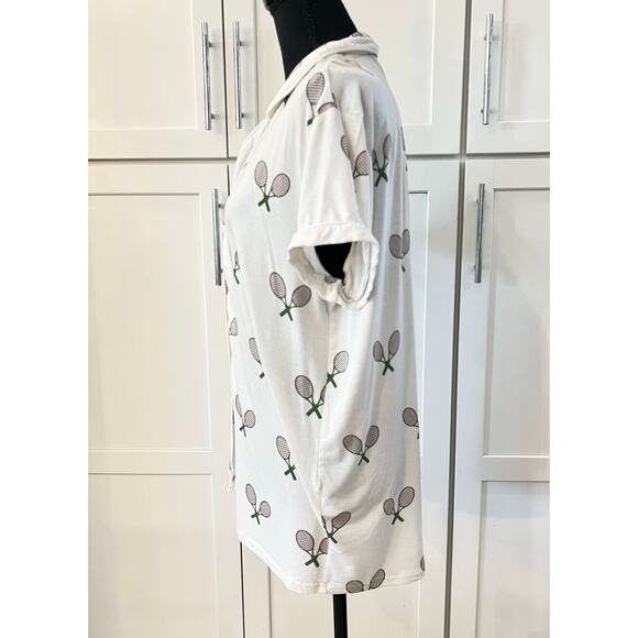 TOSS Designs PICKLEBALL 2pc Pajama Set Mark & Graham TENNIS PJ Shorts Top Sleep - Picture 5 of 9